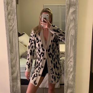 Something navy leopard cardigan